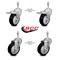 Service Caster 4 Inch Black Polyurethane Swivel 10mm Stem Caster Total Lock Brake SCC, 2PK SCC-TSTTL20S414-PPUB-BLK-M1015-2-S-2 - alternate 5